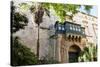 Courtyard with Maltese Balcony and Trees-Eleanor Scriven-Stretched Canvas