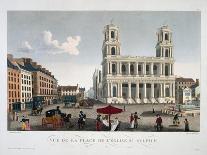 View of the Place De L'Eglise Saint-Sulpice-Courvoisier and Bocquet-Mounted Giclee Print