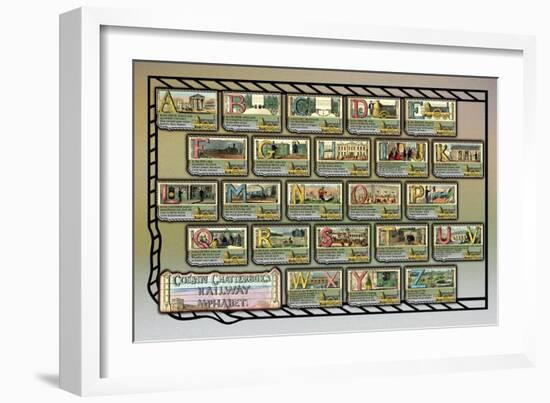 Cousin Chatterbox's Railway Alphabet-null-Framed Art Print