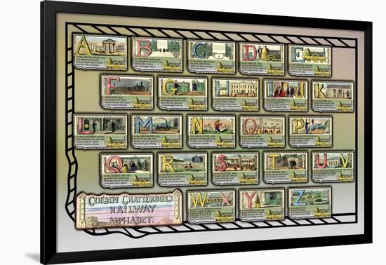 Cousin Chatterbox's Railway Alphabet-null-Framed Art Print