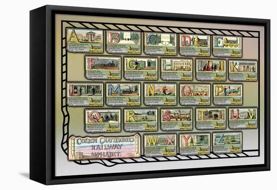 Cousin Chatterbox's Railway Alphabet-null-Framed Stretched Canvas
