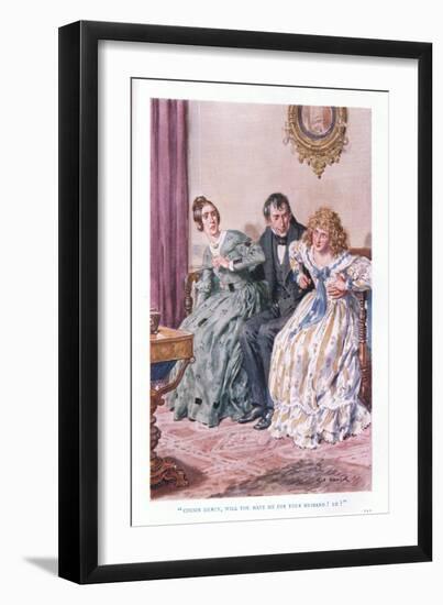 "Cousin Mercy, Will You Have Me for Your Husband? Eh?"-Charles Edmund Brock-Framed Giclee Print