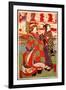 Coutesan Wearing a Heavily Embroidered Gown and Platform Clogs, Japan-null-Framed Giclee Print