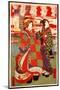Coutesan Wearing a Heavily Embroidered Gown and Platform Clogs, Japan-null-Mounted Giclee Print