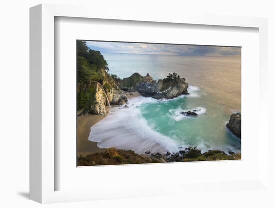 Cove at McWay Falls at sunset, Julia Pfeiffer Park, Big Sur.-Sheila Haddad-Framed Photographic Print