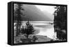 Cove view and camp scene at Lake Wenatchee, WA Photograph - Lake Wenatchee, WA-Lantern Press-Framed Stretched Canvas