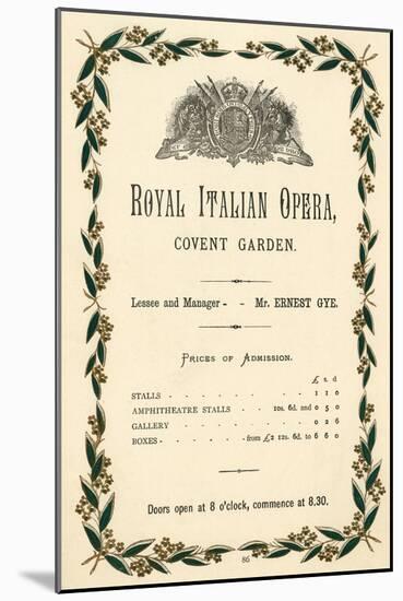 Covent Garden Advert.-null-Mounted Art Print