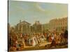 Covent Garden, C.1726 (Oil on Copper)-Pieter Angillis-Stretched Canvas