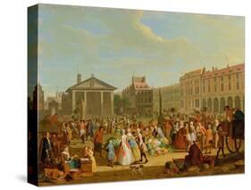 Covent Garden, C.1726 (Oil on Copper)-Pieter Angillis-Stretched Canvas