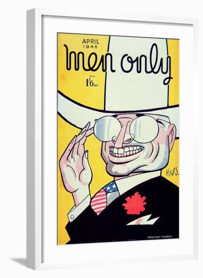 Cover for 'Men Only' Magazine Depicting Harry S. Truman-American School-Framed Giclee Print