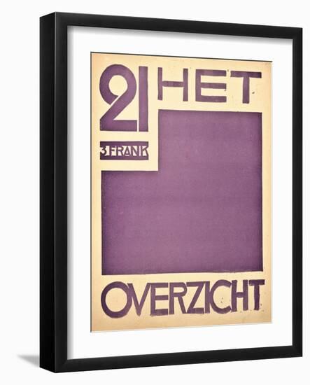 Cover for the Magazine 'Het Overzicht', C. 1922-1925-null-Framed Giclee Print