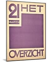 Cover for the Magazine 'Het Overzicht', C. 1922-1925-null-Mounted Giclee Print