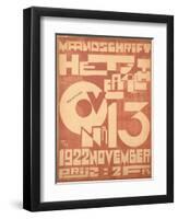 Cover for the November 1922 Issue of the Magazine 'Het Overzicht', 1922-null-Framed Premium Giclee Print