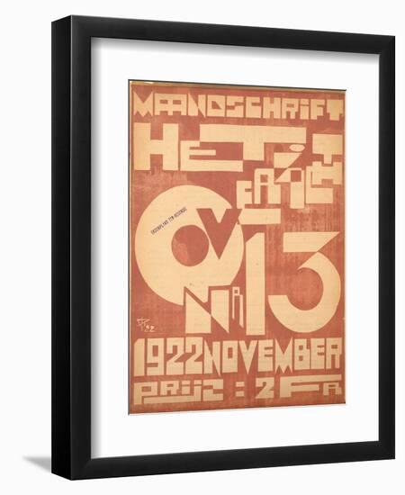 Cover for the November 1922 Issue of the Magazine 'Het Overzicht', 1922-null-Framed Premium Giclee Print