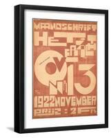 Cover for the November 1922 Issue of the Magazine 'Het Overzicht', 1922-null-Framed Giclee Print