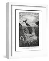 Cover Illustration from "20,000 Leagues under the Sea" by Jules Verne (1828-1905)-?douard Riou-Framed Premium Giclee Print