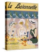 Cover Illustration from 'La Baionnette' Magazine, 1914-18 (Colour Litho)-French-Stretched Canvas