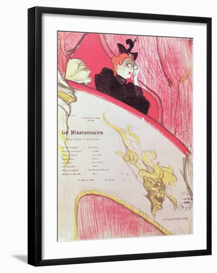 Cover of a Programme for "Le Missionaire" at the Theatre Libre, 1893-94-Henri de Toulouse-Lautrec-Framed Giclee Print