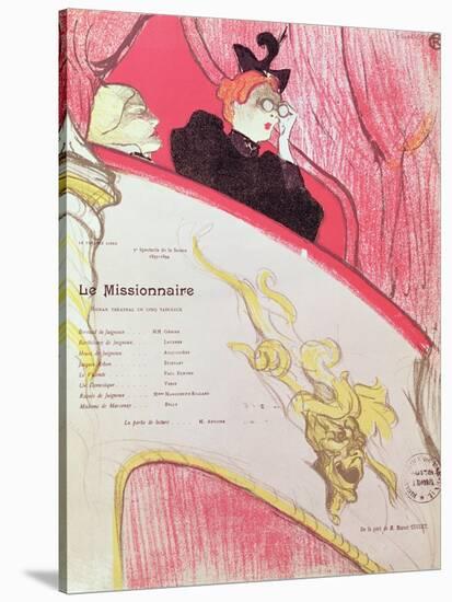 Cover of a Programme for "Le Missionaire" at the Theatre Libre, 1893-94-Henri de Toulouse-Lautrec-Stretched Canvas