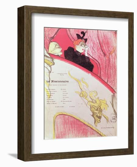 Cover of a Programme for "Le Missionaire" at the Theatre Libre, 1893-94-Henri de Toulouse-Lautrec-Framed Giclee Print