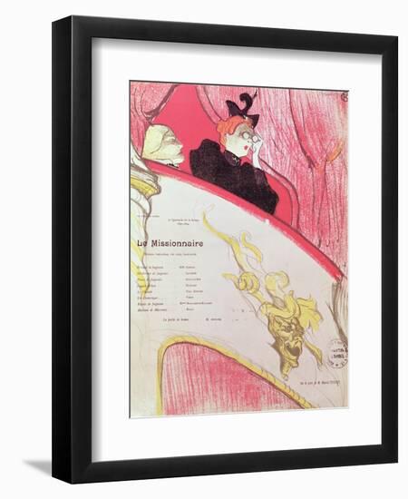 Cover of a Programme for "Le Missionaire" at the Theatre Libre, 1893-94-Henri de Toulouse-Lautrec-Framed Giclee Print