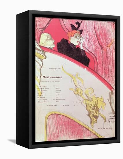 Cover of a Programme for "Le Missionaire" at the Theatre Libre, 1893-94-Henri de Toulouse-Lautrec-Framed Stretched Canvas