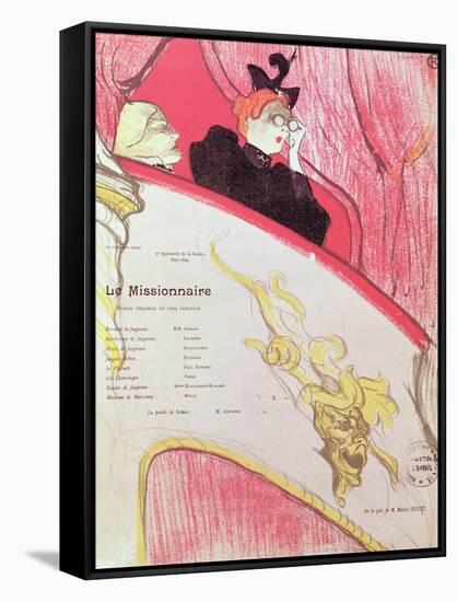 Cover of a Programme for "Le Missionaire" at the Theatre Libre, 1893-94-Henri de Toulouse-Lautrec-Framed Stretched Canvas