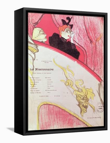 Cover of a Programme for "Le Missionaire" at the Theatre Libre, 1893-94-Henri de Toulouse-Lautrec-Framed Stretched Canvas