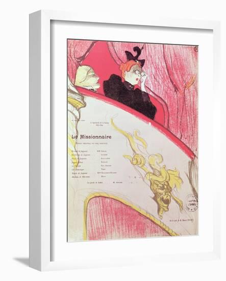 Cover of a Programme for "Le Missionaire" at the Theatre Libre, 1893-94-Henri de Toulouse-Lautrec-Framed Giclee Print