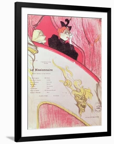 Cover of a Programme for "Le Missionaire" at the Theatre Libre, 1893-94-Henri de Toulouse-Lautrec-Framed Giclee Print