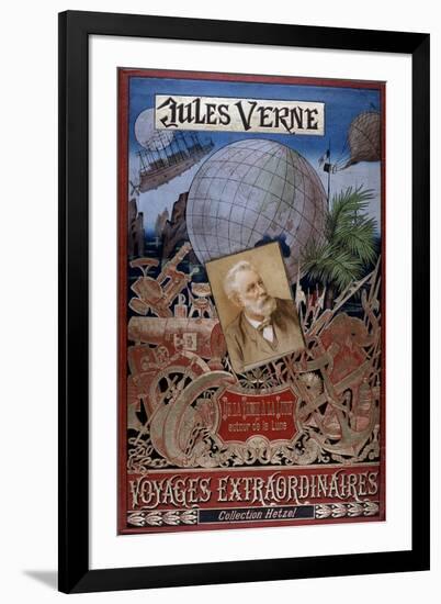 Cover of De La Terre a La Lune and Autour De La Lune, by Jules Verne, C1896-null-Framed Premium Giclee Print