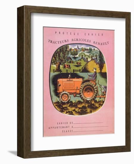 Cover of School Exercise Book Showing a Renault Tractor, 1950S-null-Framed Giclee Print