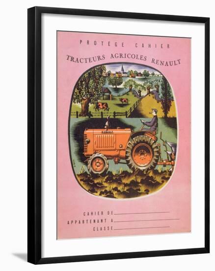 Cover of School Exercise Book Showing a Renault Tractor, 1950S-null-Framed Giclee Print