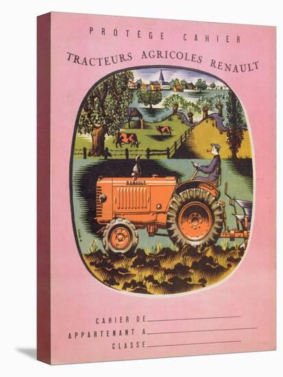 Cover of School Exercise Book Showing a Renault Tractor, 1950S-null-Stretched Canvas