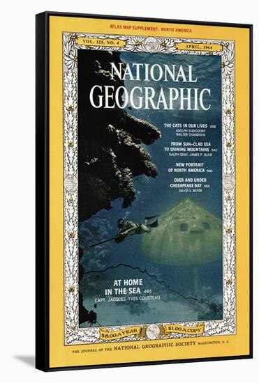 Cover of the April, 1964 National Geographic Magazine-Robert Goodman-Framed Stretched Canvas