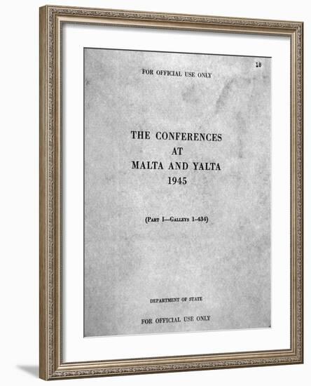 Cover of the Conferences at Malta and Yalta-null-Framed Photographic Print