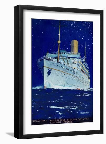 Cover of the 'Farewell Dinner' (Farewell Meal) Menu for the Passenger Liner 'Atlantis', Representin-Kenneth Shoesmith-Framed Giclee Print