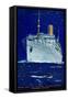 Cover of the 'Farewell Dinner' (Farewell Meal) Menu for the Passenger Liner 'Atlantis', Representin-Kenneth Shoesmith-Framed Stretched Canvas