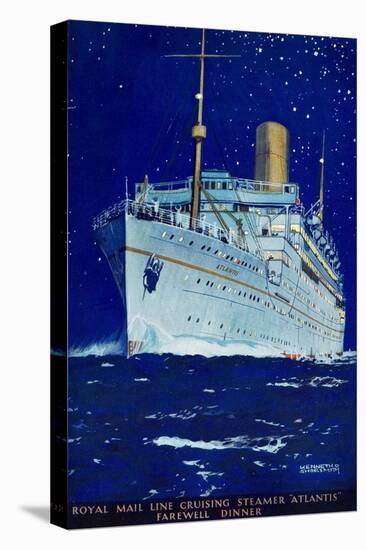 Cover of the 'Farewell Dinner' (Farewell Meal) Menu for the Passenger Liner 'Atlantis', Representin-Kenneth Shoesmith-Stretched Canvas