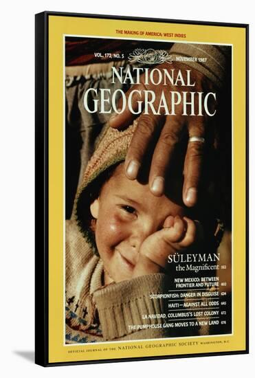 Cover of the November, 1987 National Geographic Magazine-James L. Stanfield-Framed Stretched Canvas