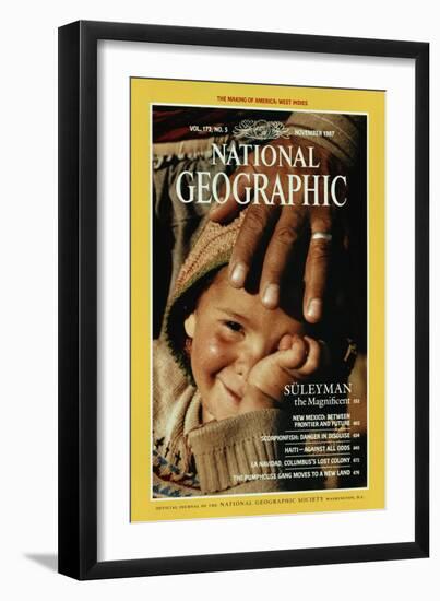 Cover of the November, 1987 National Geographic Magazine-James L. Stanfield-Framed Premium Photographic Print