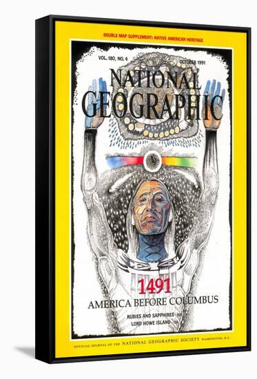 Cover of the October, 1991 National Geographic Magazine-Jack Unruh-Framed Stretched Canvas