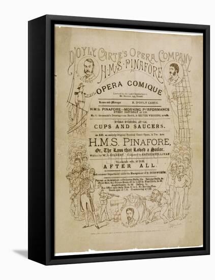 Cover of the Programme for the Original Production of Pinafore by Gilbert and Sullivan-Programme-Framed Stretched Canvas