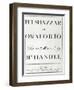 Cover of the score for Belshazzar by Handel, published in 1745-null-Framed Giclee Print