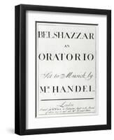 Cover of the score for Belshazzar by Handel, published in 1745-null-Framed Giclee Print