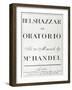 Cover of the score for Belshazzar by Handel, published in 1745-null-Framed Giclee Print