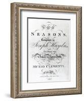 Cover of the Score Sheet of Seasons by Joseph Haydn-null-Framed Giclee Print