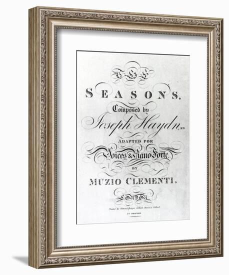 Cover of the Score Sheet of Seasons by Joseph Haydn-null-Framed Giclee Print