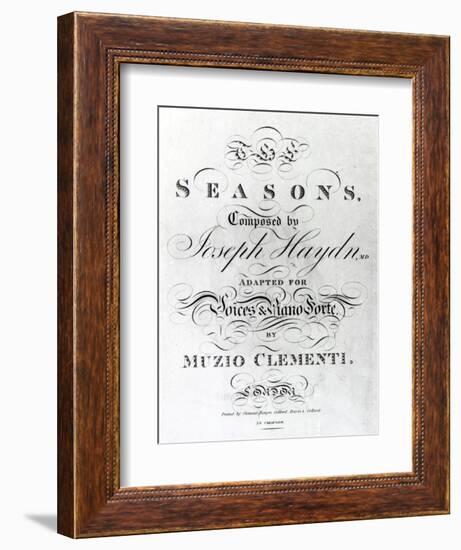 Cover of the Score Sheet of Seasons by Joseph Haydn-null-Framed Giclee Print