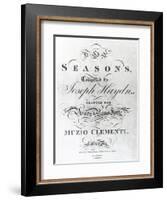 Cover of the Score Sheet of Seasons by Joseph Haydn-null-Framed Giclee Print